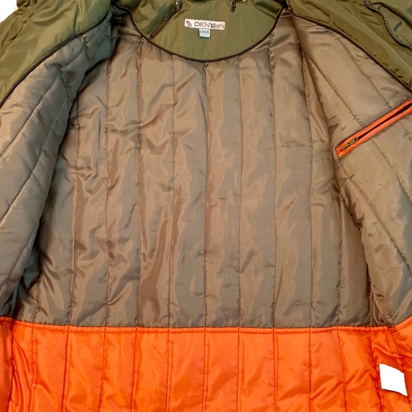 DKNY BIG KIDS ARMY GREEN ALL WEATHER COAT - Picture 4 of 8